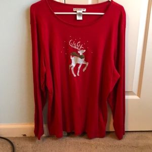 Rebecca Malone   Size 2x. Red reindeer